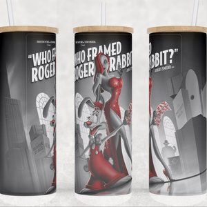 Frosted Glass Who Framed Roger Rabbit and Jessica Rabbit Cup Mug Tumbler 25oz